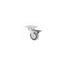 Rueda .50 giratoria plataforma goma gris freno 22K
