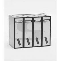 Casellario Verticale a 4 posti in alluminio Silver 31-504 Silmec