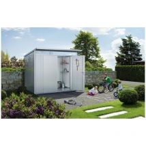 Biohort - caseta cobertizo metalica avantgarde xxl color plata metalizada doble puerta