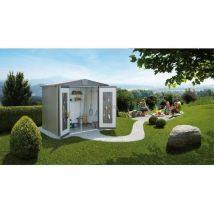 Biohort - caseta cobertizo metalica europa 1 color gris cuarzo metalizada