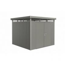 Biohort - caseta cobertizo metalica highline H4 color gris cuarzo metalizado puerta estándar