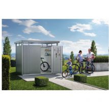Biohort - caseta cobertizo metalica highline hs color plata metalizada puerta estándar