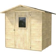 Bricoshop24 - alce - Caseta de Jardín Vaniglia 200x207 de Madera de abeto natural 19 mm con puerta con ventana, techo y suelo machihembrado, montaje