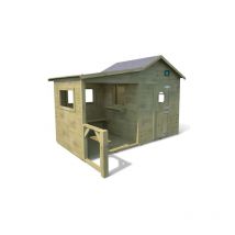 SOULET - Casita de Madera Infantil Hacienda 140x125x158 cm - Casita de Jardín para Niños con Porche y Banco - Madera Tratada Resistente