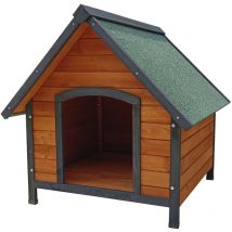 Gardiun - Caseta de Perro Pequeño de Madera Sweet 72x76x76 cm con Tejado a 2 Aguas y Cubierta Asfáltica