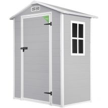 Wasabi - Caseta de Resina Jardín Aqua 1.4 - Espesor de 12 mm Robusto - Suelo incluido - Ventana - 134x103x202cm 1,37m2