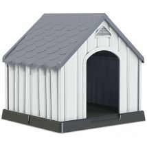Thinia Home - Caseta de Resina para Perros 92x87x91cm Caseta para Perros Grandes y Medianos , Caseta de Plástico 100% Reciclable , Caseta Mascota