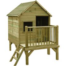 Soulet - Caseta Infantil de Madera Tratada Elevada sobre Pilotes Winny 175x151x210 cm - Casita de Juego Elevada para Niños - Cabaña de Madera para