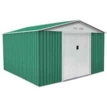 Gardiun - Caseta Metálica Coventry 9,66 m² Exterior 321x301x205 cm Acero Galvanizado Verde