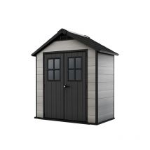 Keter - Caseta de Jardín oakland 754 exterior cobertizo de almacenamiento ordenación madera acero metal resina efecto madera 229,6x124,8x253 WxDxH cm