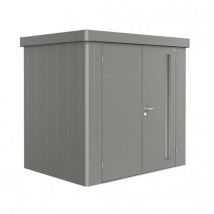 Biohort - caseta metalica jardin neo 3D doble puerta color gris oscuro metalico