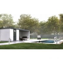 Novo Habitat - Caseta Metalica Jardin Nh4 Con Terraza Blanca