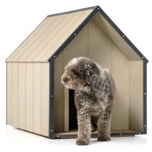 Timbela - Caseta para perros lp SmartSide - Caseta de madera para perros de raza grande, uso exterior, 80 x 118 x H94 cm, Tamaño l – M972-1