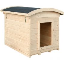 Timbela - Caseta perros exterior madera - 87 x 102 x H84 cm - casa perro - talla s -casa de perros pequeños - techo desmontable M405-1