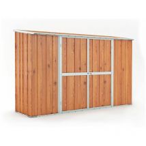 Casetta Box da Giardino in Lamiera di Acciaio Porta Utensili 307x100x192 cm Enaudi Legno