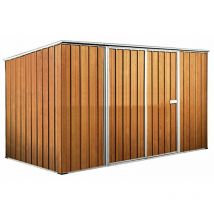 Casetta Box da Giardino in Lamiera di Acciaio Porta Utensili 345x186x192 cm Enaudi Legno