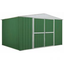 Enaudi - Casetta Box da Giardino in Lamiera di Acciaio Porta Utensili 360x260x212 cm Verde