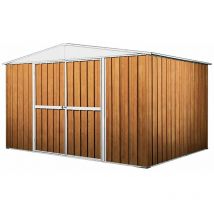 Casetta Box da Giardino in Lamiera di Acciaio Porta Utensili 360x345x212 cm Enaudi Legno