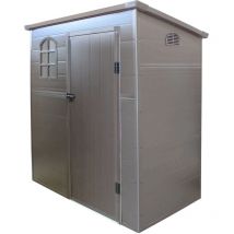 Gardeness - Casetta cottage monofalda da giardino porta attrezzi in resina effetto legno Chamonix Marrone