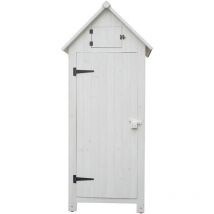 Altona - Armadio foresta casetta da giardino in legno di abete colore bianco 0,77x0,55x1,79h con 3 ripiani - Foresta