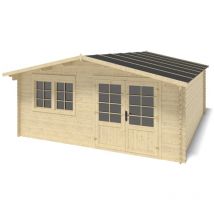 Altanka - Casetta da giardino in legno - 25m2 - 5x5m - 34mm - colore: naturale - DOM722