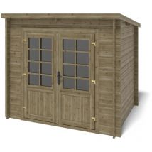 Altanka - Casetta da giardino in legno - 5m2 - 2,50x2m - impregnata - 28mm - colore: verde - DOM725
