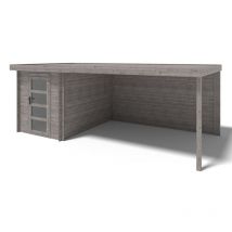 Altanka - Casetta da giardino in legno - 6m2 - 5,84x3m - impregnata - 28mm - colore: grigio - DOM695