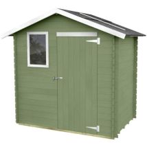 Casetta In Legno Con Porta Finestrata Deposito Da Giardino "made In Italy" 198 X 130 X H 205 Cm -verde
