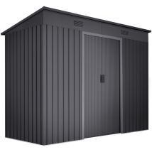 Wasabi - Casetta Da Giardino In Metallo 3,14m2 Light Anthracite - 4 Griglie Di Ventilazione - Doppia Porta Scorrevole