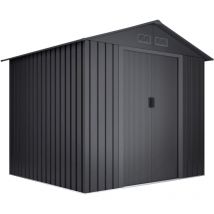 Casetta da giardino in metallo 5,27m2 Light Anthracite - 4 Griglie di ventilazione - Doppia porta scorrevole