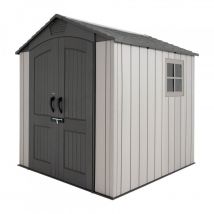 Habrita Foresta - casetta da giardino lifetime in resina effetto legno grigio 214x214x227 cm