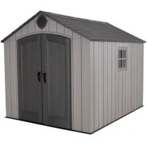 Lifetime - casetta da giardino in resina effetto legno grigio 244x305x241 cm