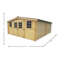 Habrita - Pensilina in assi solide 18,27 m² in legno naturale - ba4050.02n