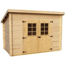 Habrita - Casetta foresta mod. charente in legno massello ad incastro 20 mm 300x185 senza pavimento - Foresta