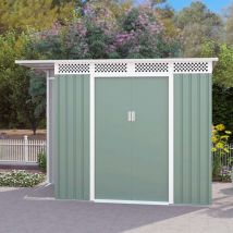 Soana Garden Shed - Casetta giardino lamiera zincata metallo verde box utensili Tyrol nature 257X142x184cm