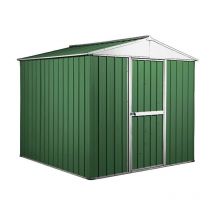 Notek - Casetta in lamiera da giardino con tetto a doppia falda 275x175cm x h 212cm - 87 kg - 4,81mq - colore verde