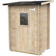 Alce - casetta di legno hobby BH19 mm porta singola finestrata dim. 146x98x197cm monofalda