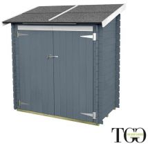 Thegoodgarden - Ripostiglio in legno Berto Addossato color Grigio con porta doppia 155x85 cm