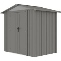 Gardiun - Casetta in Metallo Grunewald 4,03 m2 Esterni 240x168x220 cm in Acciaio Finestra Laterale e Porta a Due Ante 106x178 cm