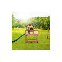 Casetta Legno Liam con Altalena Doppia per Bimbi con Scaletta e Scivolo