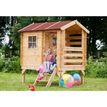 Casetta per bambini su palafitte 1.1m2 - Casetta da giardino per bambini - L182xB146xA205cm - Casa legno per bambini sulla piattaform Timbela M501B