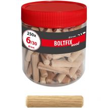 Tassello di legno Boltfix wood 6x30 mm, tassello ondulato in faggio massiccio, 250 pz, 015200101