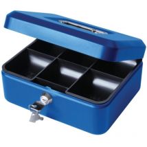 Valuex Metal Cash Box 200mm (8 in) Key Lock Blue