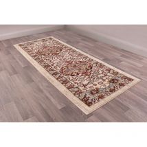 Lord Of Rugs - Cashmere Traditional Oriental Kilim Design Soft Living Room Bedroom Cream Rug Hallway 66x240 cm (1'x11''x7'10'') Runner
