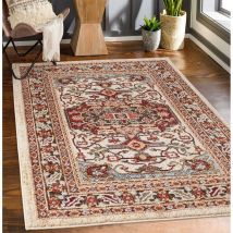 Cashmere Traditional Oriental Kilim Design Soft Living Room Bedroom Cream Rug Large 160x225 cm (5'3'x7'4')