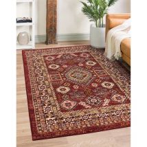 Cashmere Traditional Oriental Kilim Design Soft Living Room Bedroom Red Rug X-Large 200x290 cm (6'7''x9'6'')