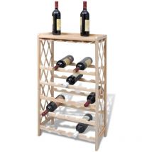 Casier à bouteilles pour 25 bouteilles Bois de sapin solide CFW60566