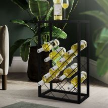 Casier à Vin pour 23 Bouteilles, 40x22x68 cm, Vintage, Étagère à Bouteilles en Métal, Porte-bouteilles, Design Fil de Fer Croisé, Armoire à Vin,