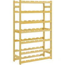 Casier bouteilles vin 42 bouteilles - rack à bouteille en bois 7 niveaux - range bouteille pin verni