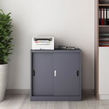 [en.casa] - Casier de bureau Rieti acier laqué 90 x 40 x 90 cm gris foncé